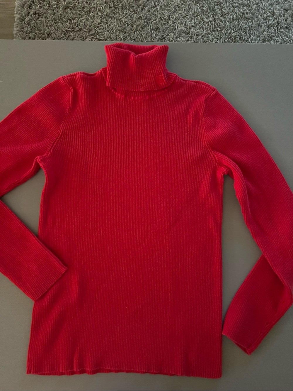 Ralph Lauren Cotton Size M Red Turtleneck Ribbed Sweater - Women